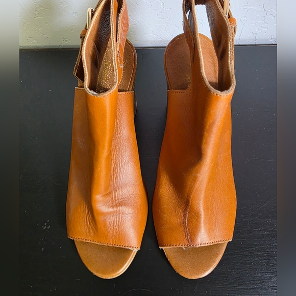 Carvela Kurt Geiger Chic Tan Leather Open-Toe Ankle Heels Size 36 - Picture 2 of 10